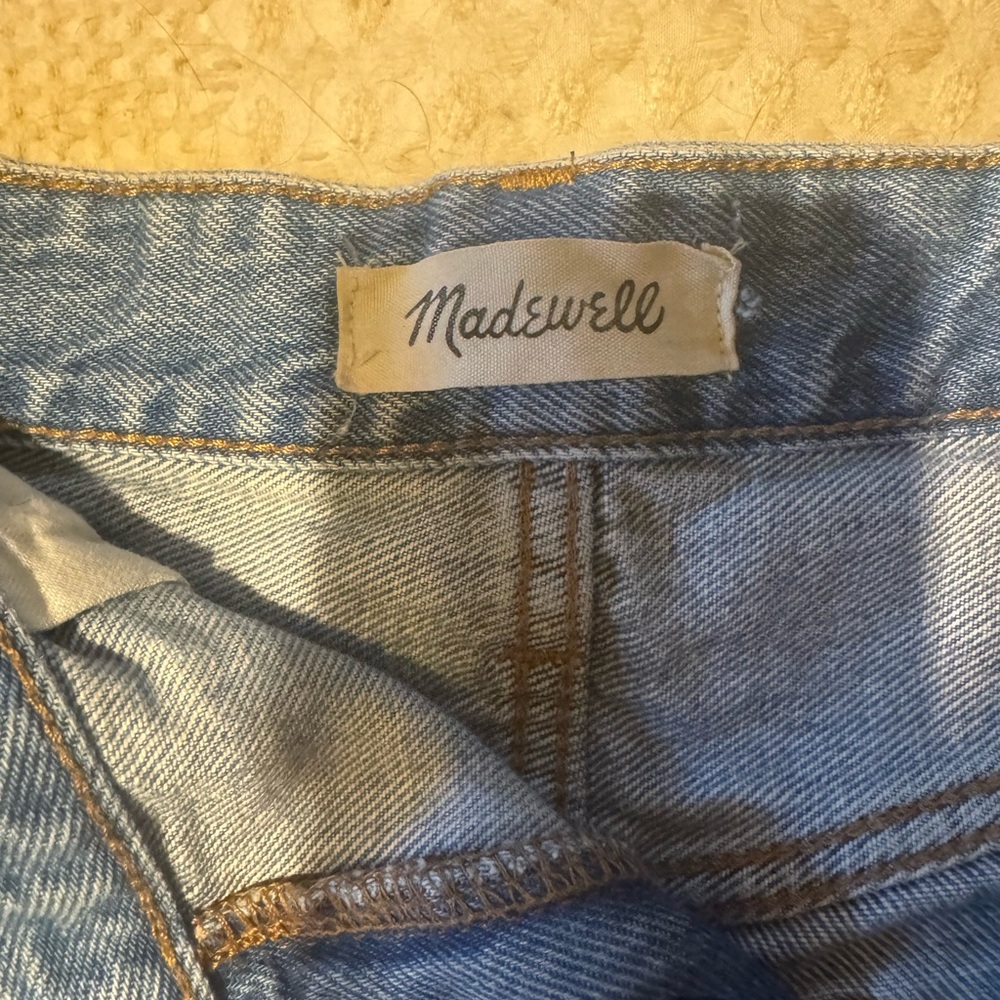 Madewell Relaxed Denim Blue Jean Shorts High-Waisted Distressed Size 27 - Picture 5 of 7